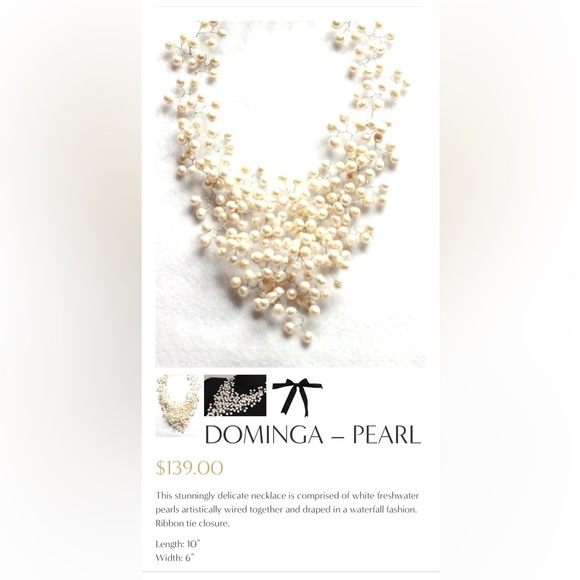 Cayetano Legacy Collection:Dominga-Pearl necklace with bag 😍 - Picture 3 of 7